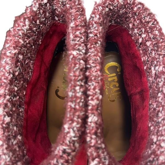Circus By Sam Edelman Carter Knit Suede Ankle Boots Red Womens Size 9.5 - Picture 5 of 12